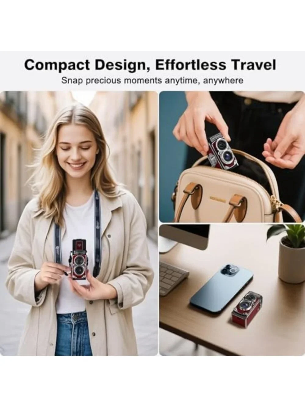 Retro Mini Digital Camera - Compact 1080P FHD Vlogging Camera for Teens & Adults